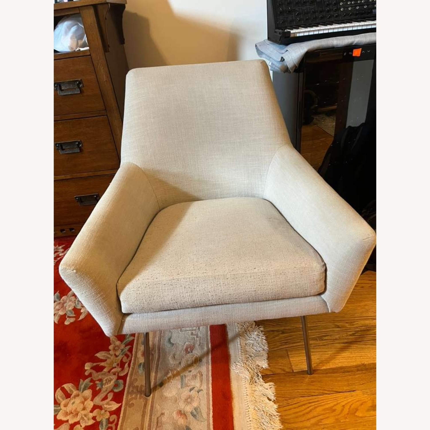 West Elm Lucas Light Gray Wire Armchair - image-2