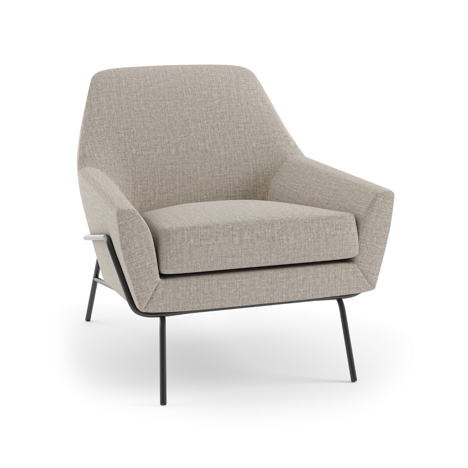 West Elm Lucas Light Gray Wire Armchair - image-4