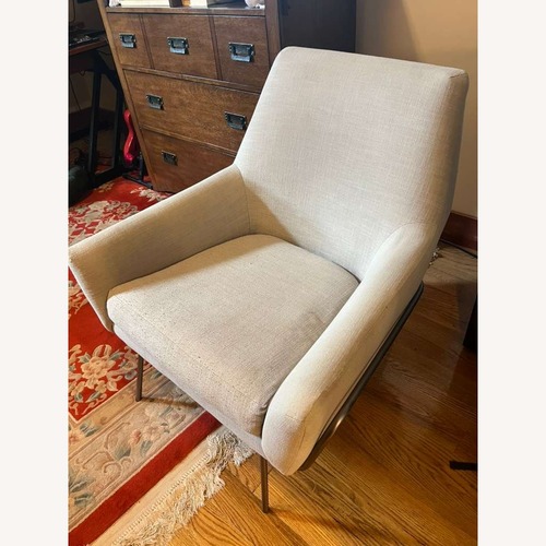 Used West Elm Lucas Light Gray Wire Armchair for sale on AptDeco