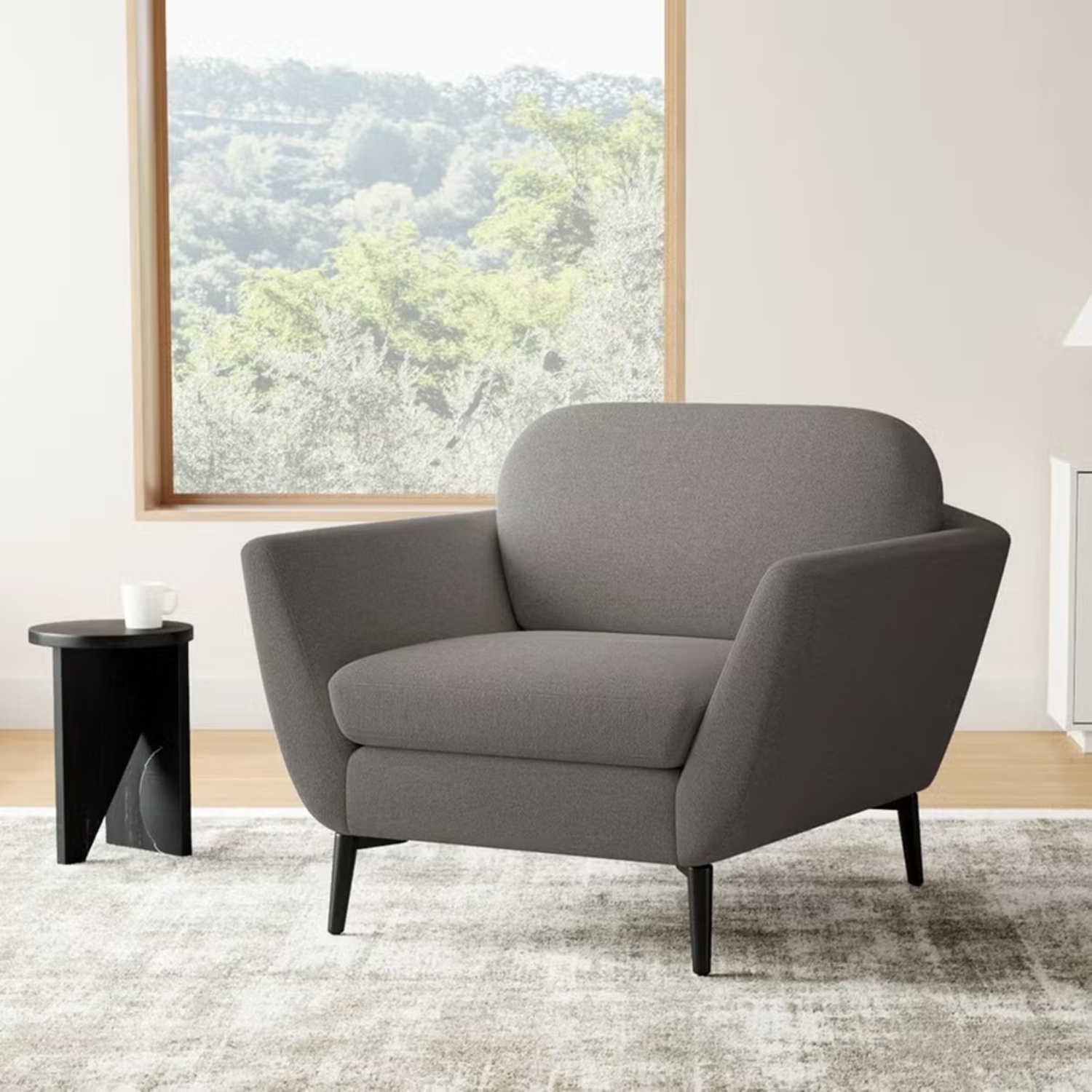 AllModern Ladonna Dark Gray Fabric Armchair - image-4