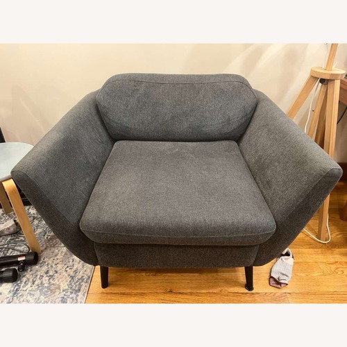 Used AllModern Ladonna Dark Gray Fabric Armchair for sale on AptDeco