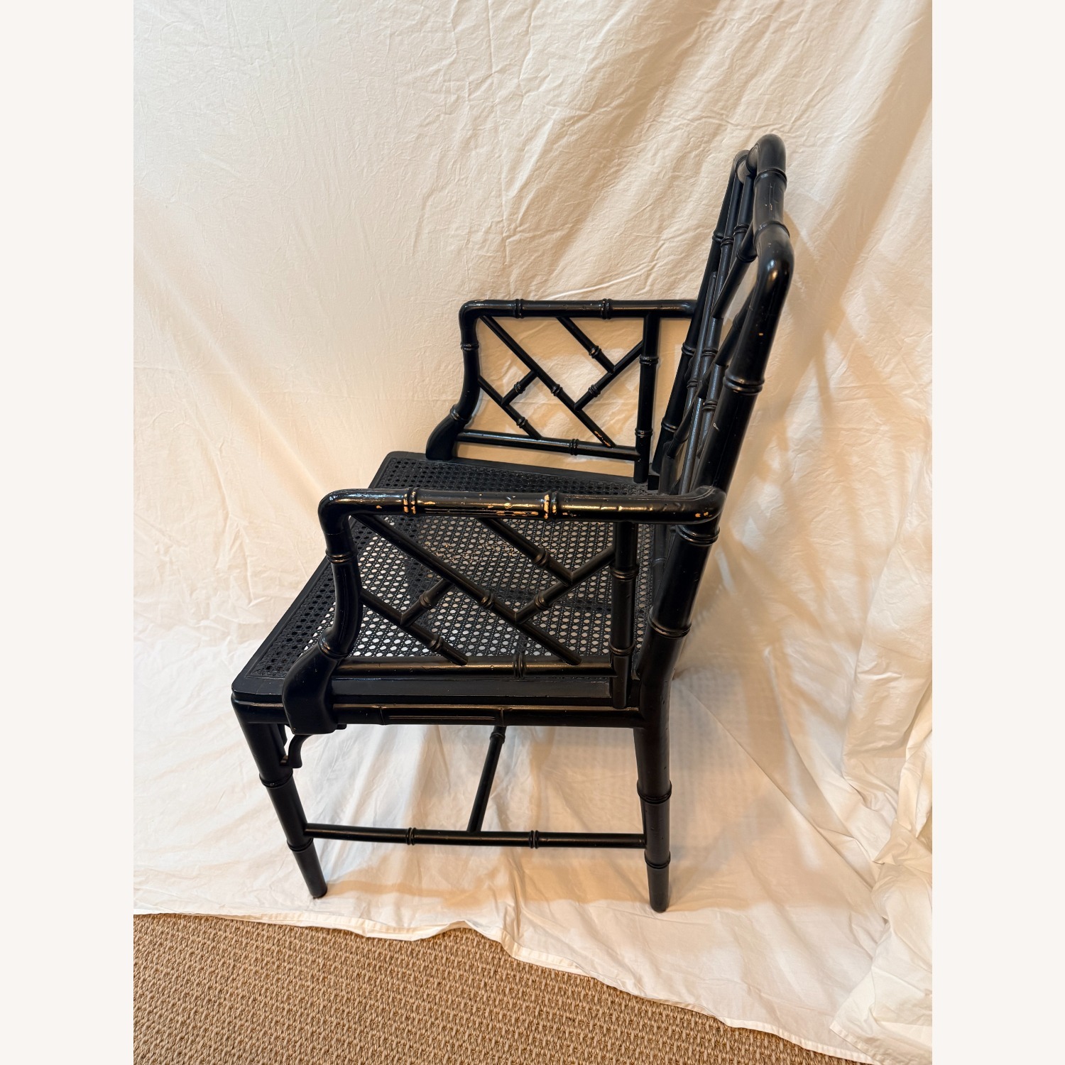 Vintage Hollywood Regency Faux Bamboo Armchair - image-2
