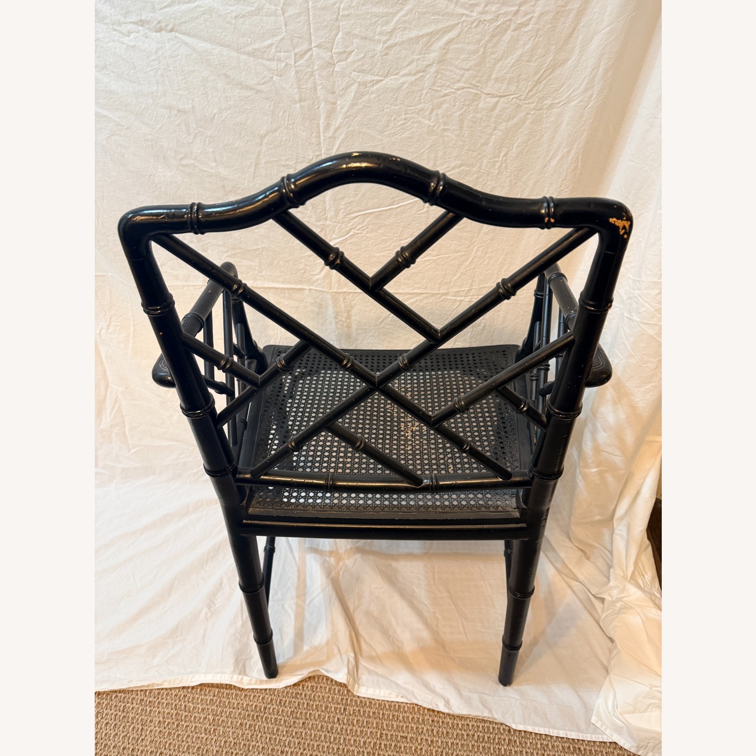 Vintage Hollywood Regency Faux Bamboo Armchair - image-3