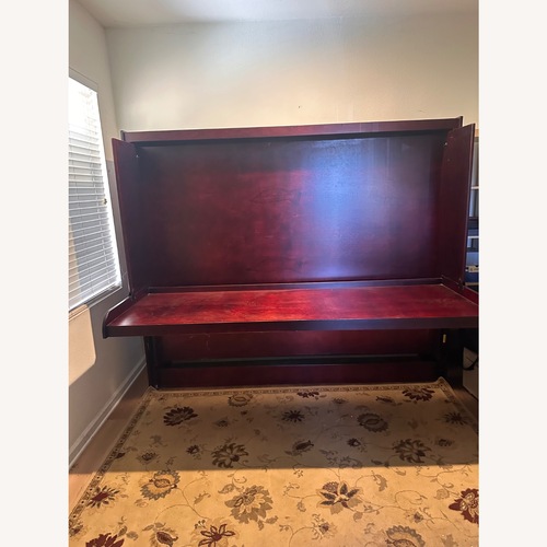 Used Dark Brown Wood Queen Murphy Bed/Desk for sale on AptDeco