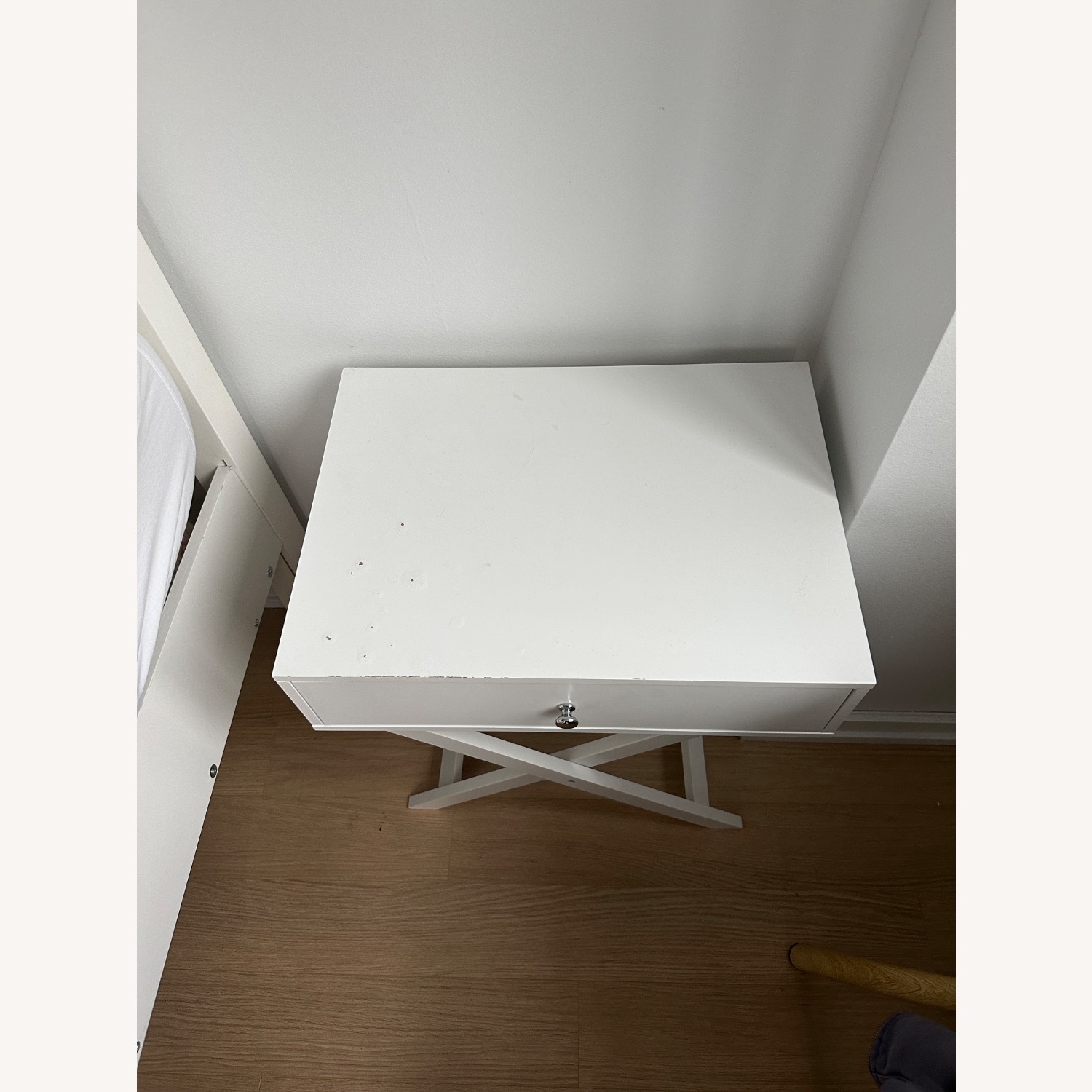 White Wood Nightstand - image-2