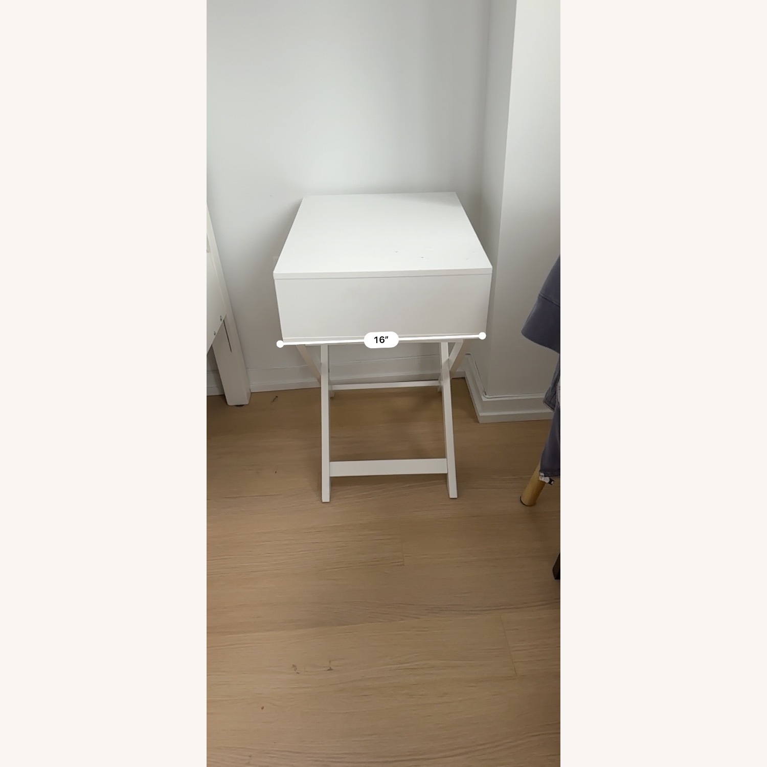 White Wood Nightstand - image-5
