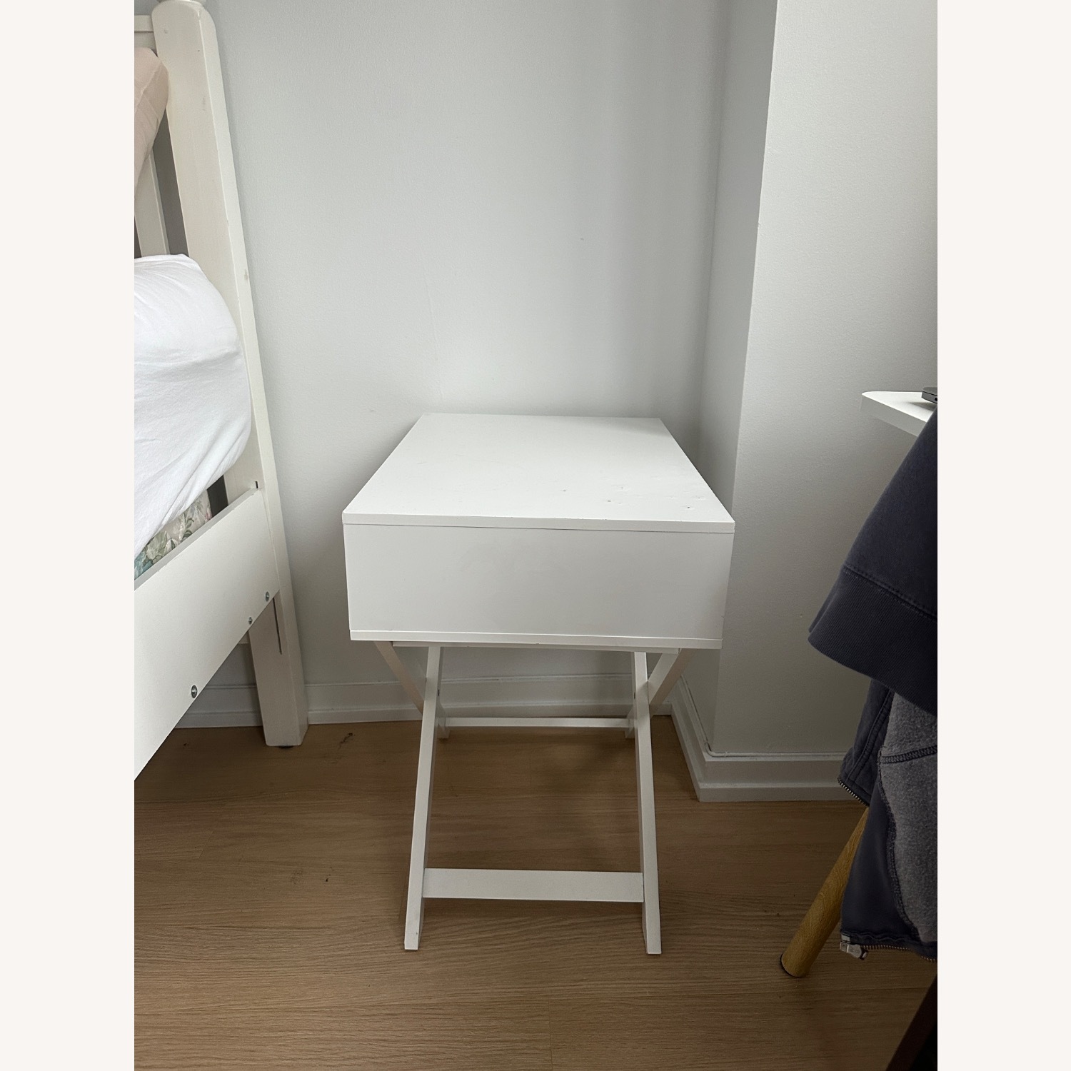 White Wood Nightstand - image-4