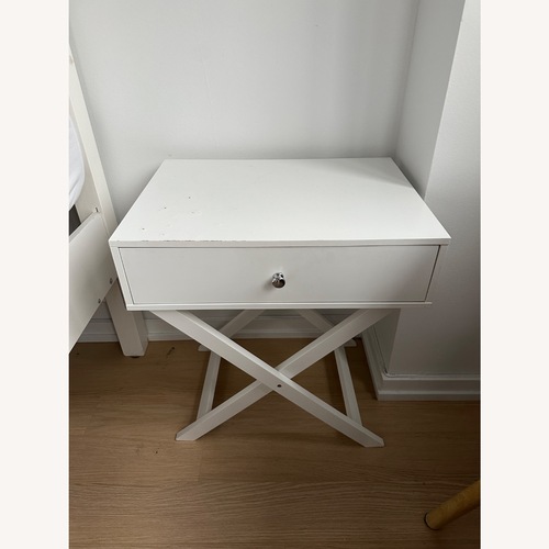 Used White Wood Nightstand for sale on AptDeco