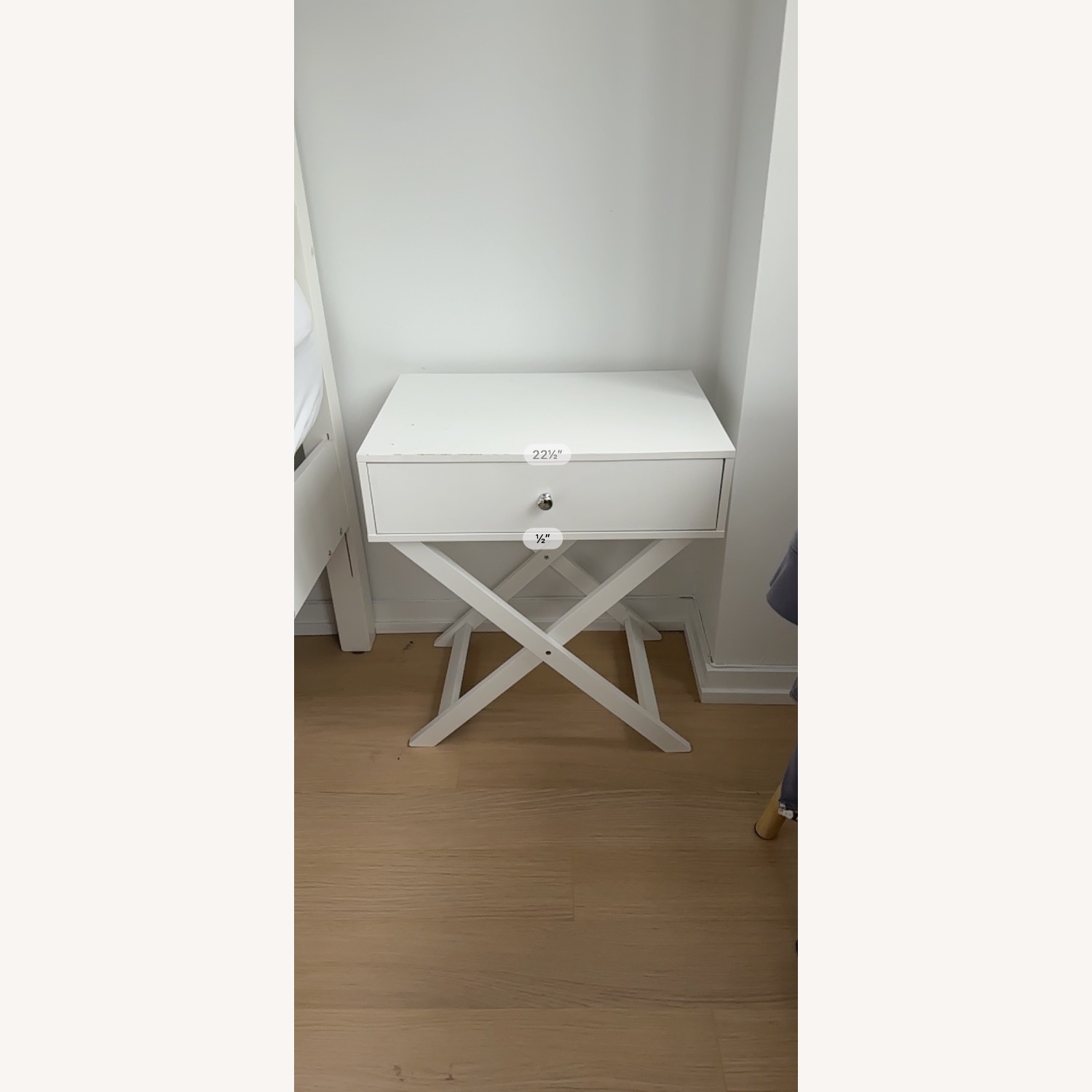 White Wood Nightstand - image-7