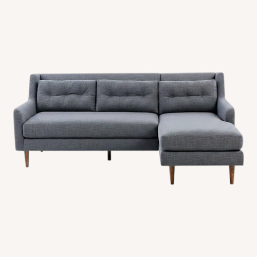 Used West Elm Crosby Mid Century Dark Gray 2 Piece Sectional for sale on AptDeco