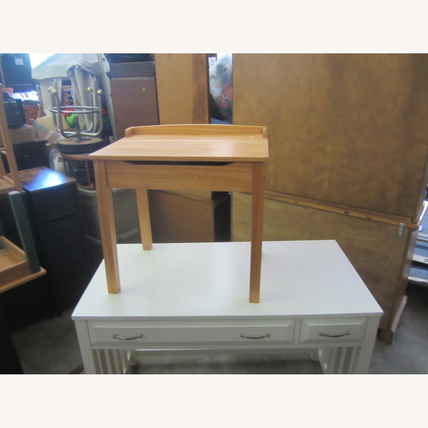 Natural Wood Desk - image-2