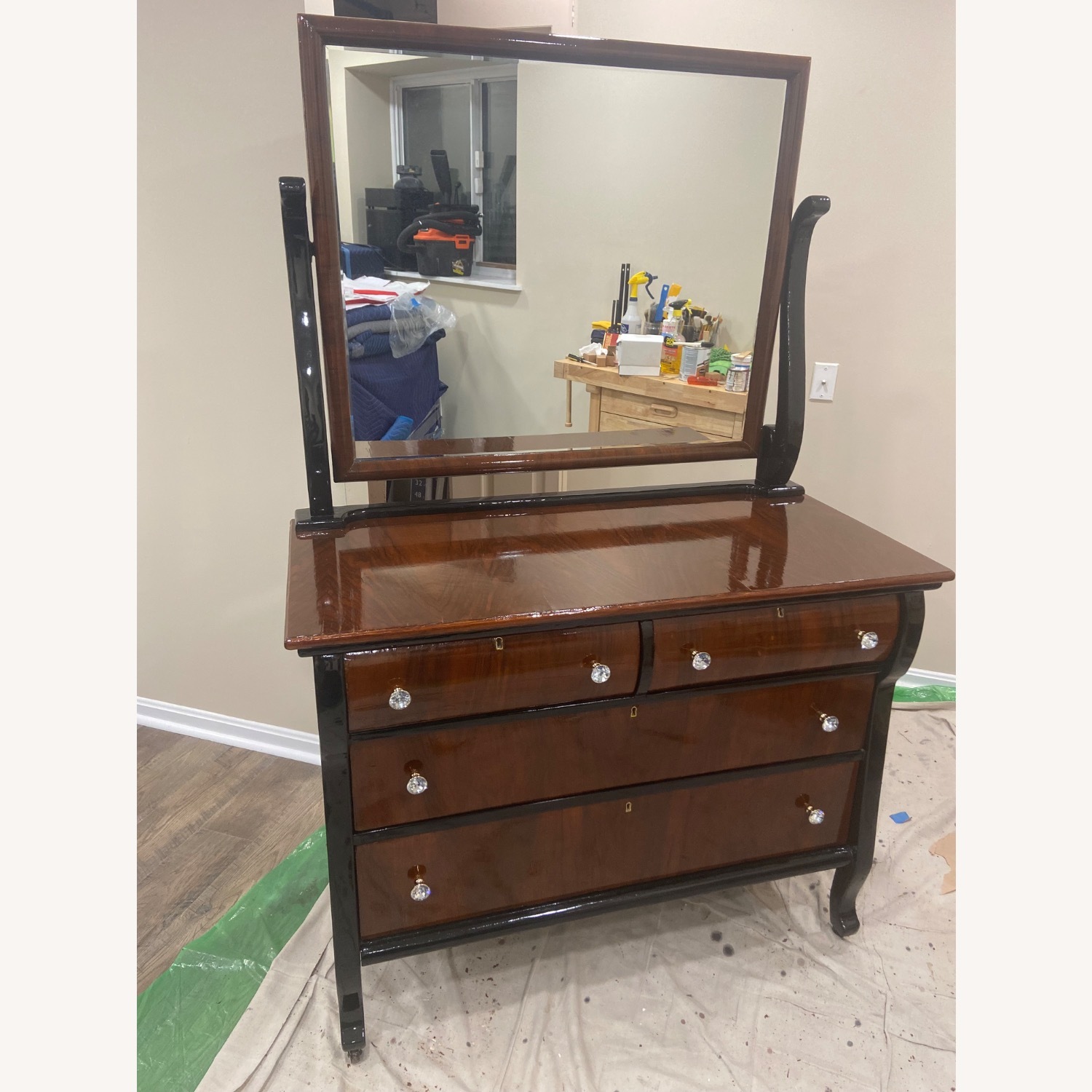 Vintage/Antique Black Wood Dresser - image-1
