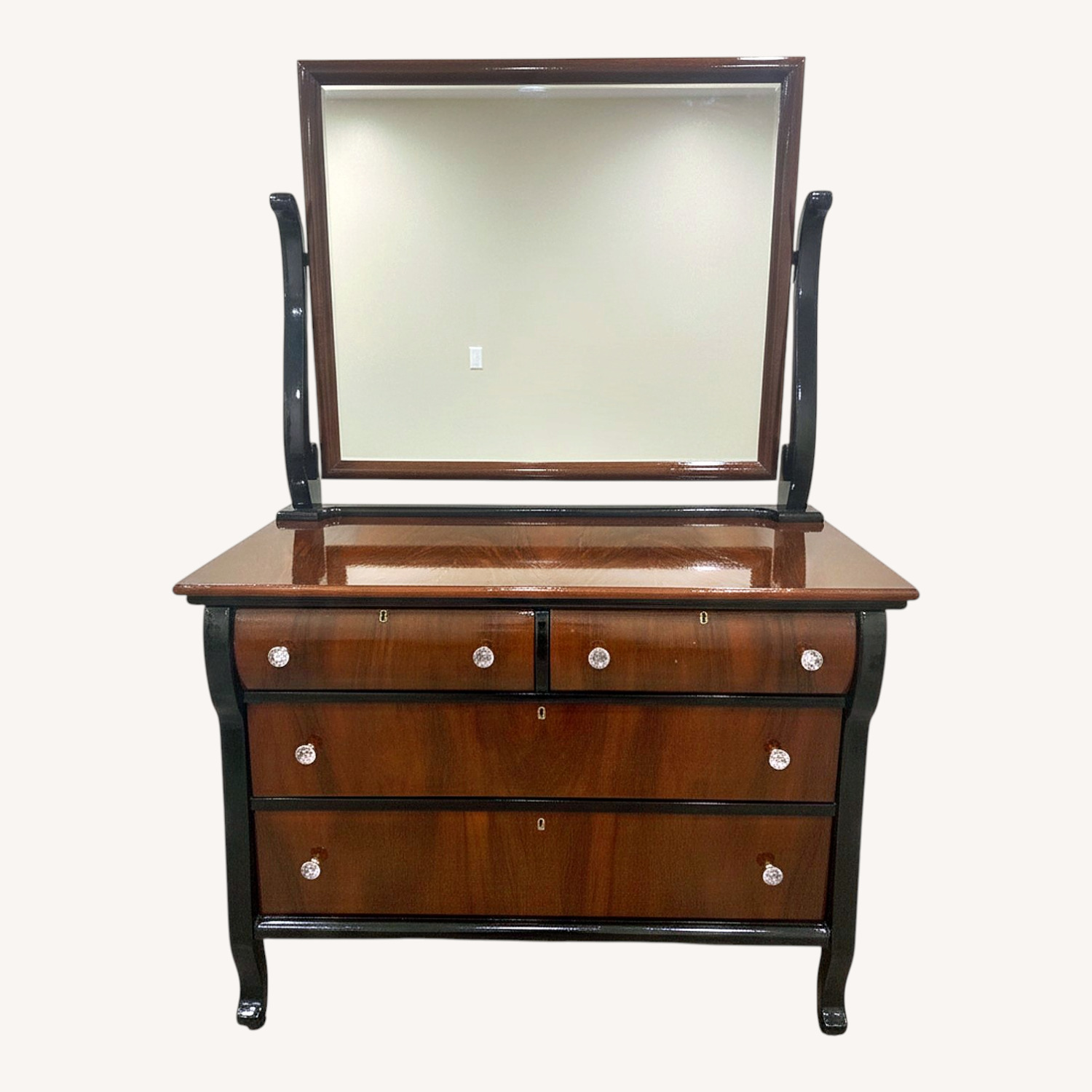 Vintage/Antique Black Wood Dresser - image-0