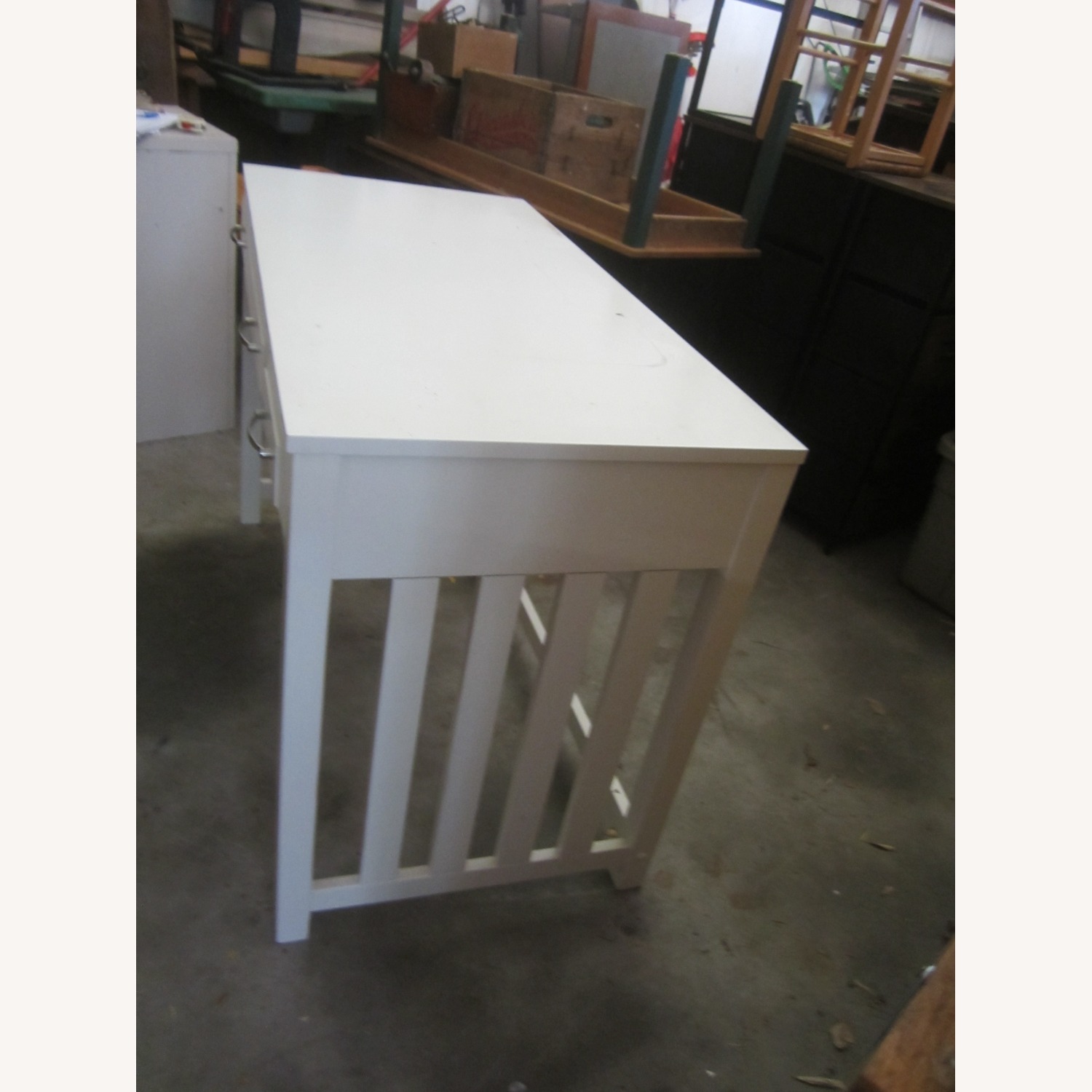 Vintage/Antique Finds White Wood Desk - image-2