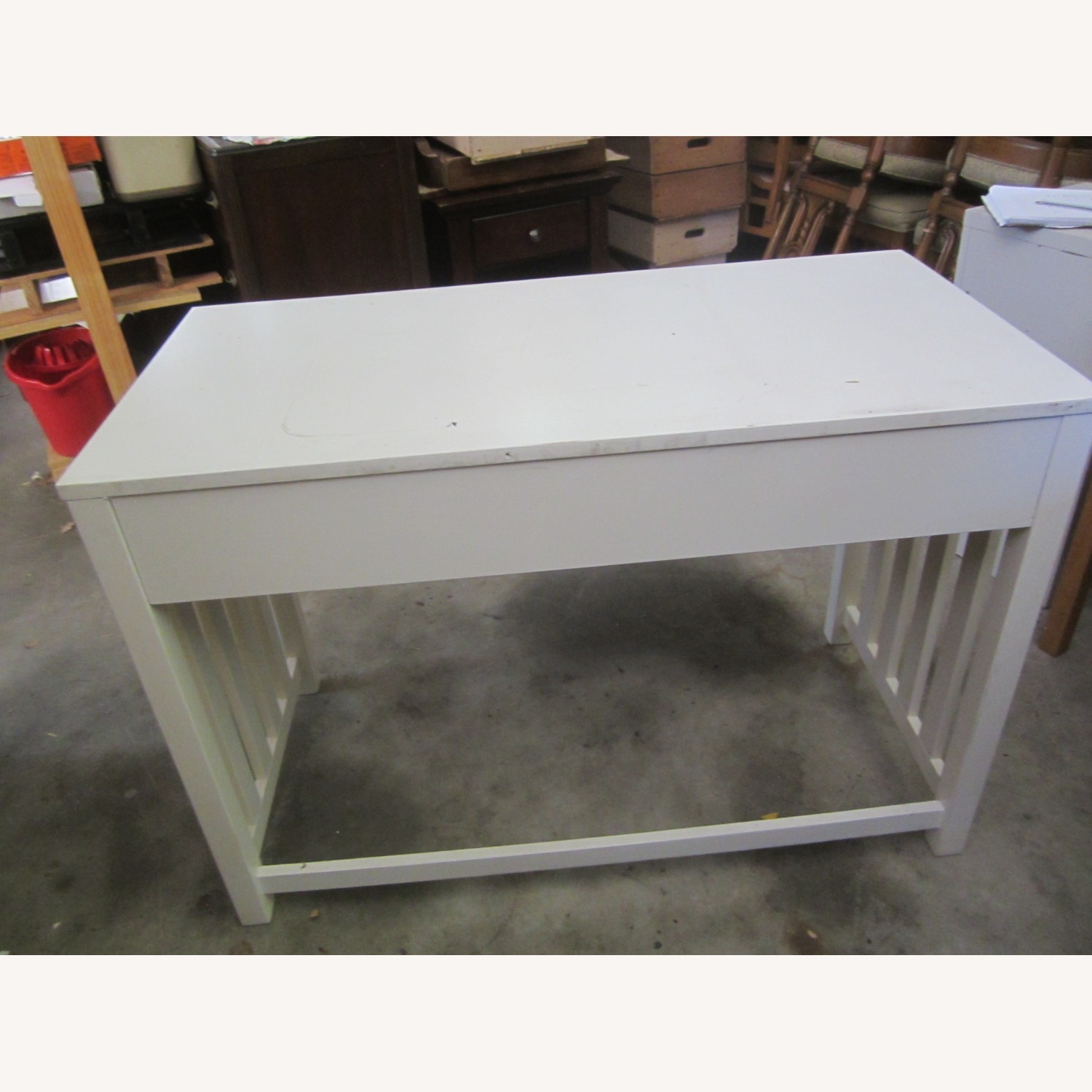 Vintage/Antique Finds White Wood Desk - image-3