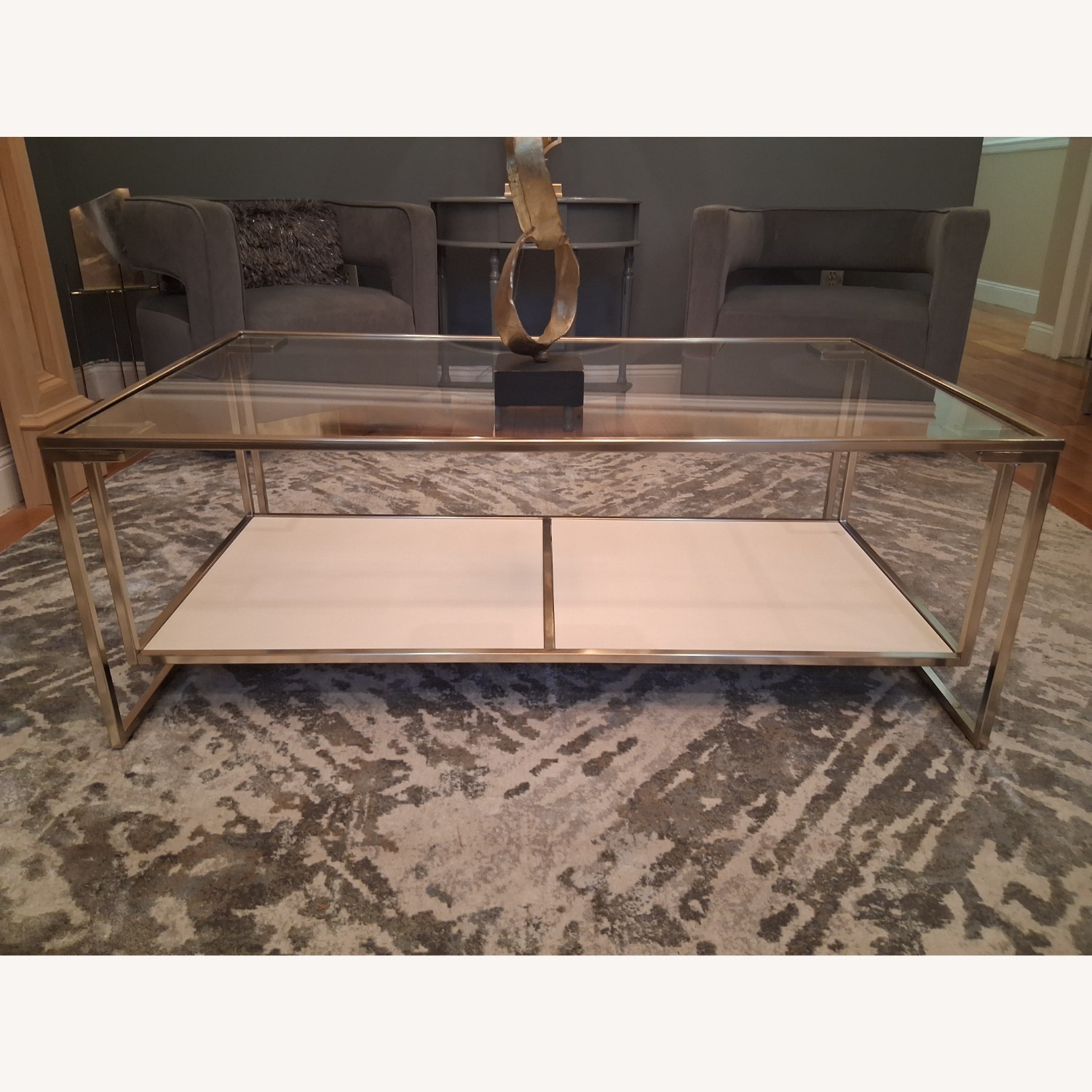 Raymour & Flanigan Monroe Glass Coffee Table - image-1