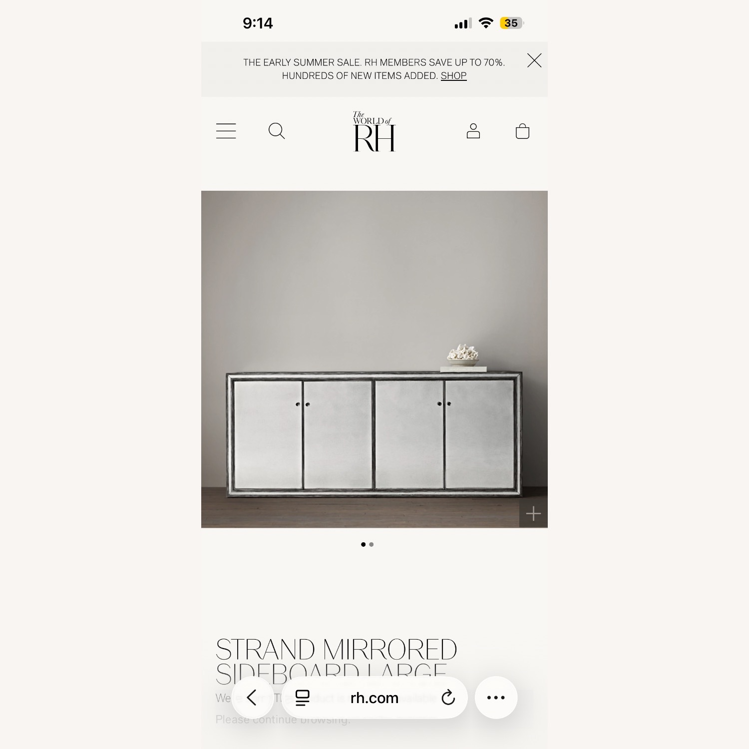 Restoration Hardware Mirrored Sideboard - image-1