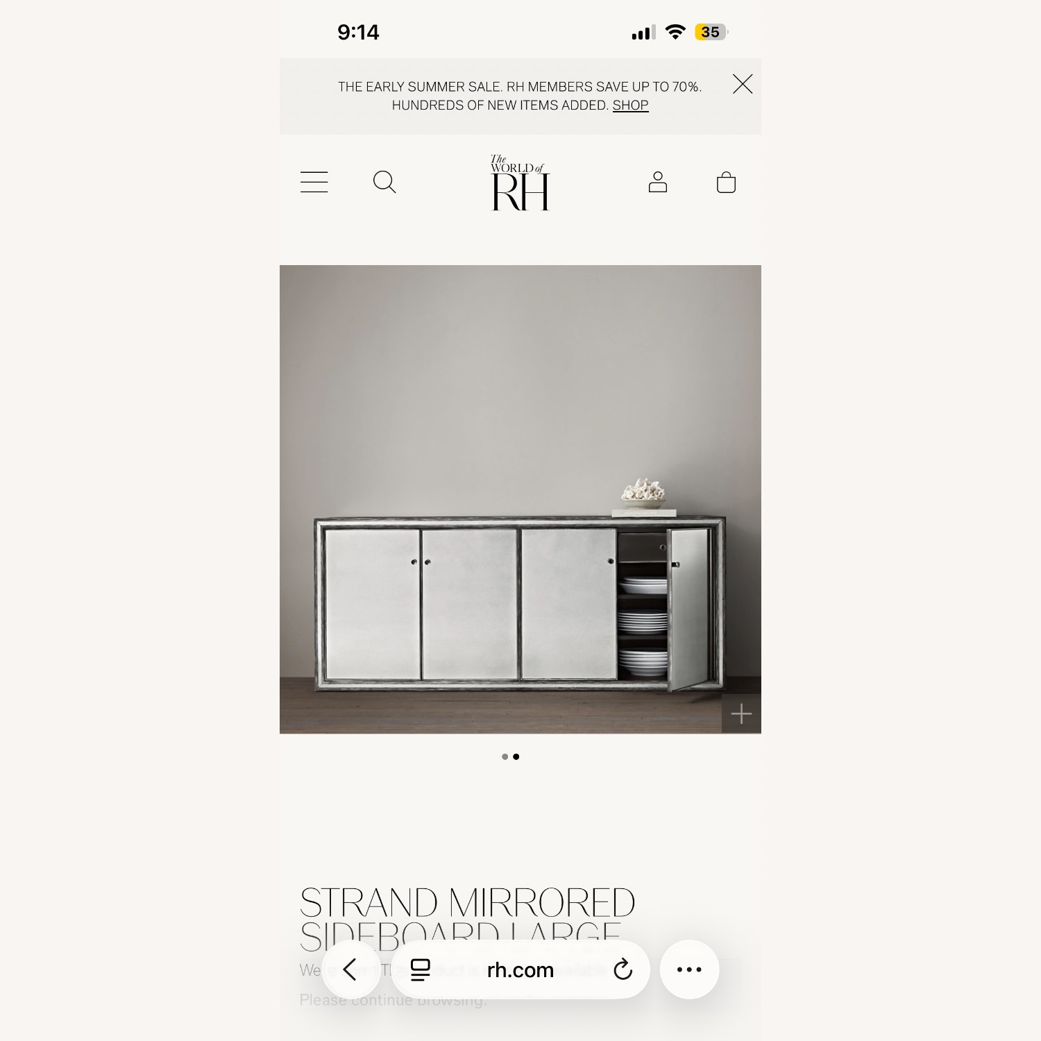 Restoration Hardware Mirrored Sideboard - image-2