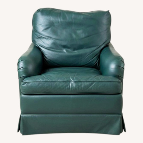 Used Baker Furniture Green Leather Armchair for sale on AptDeco