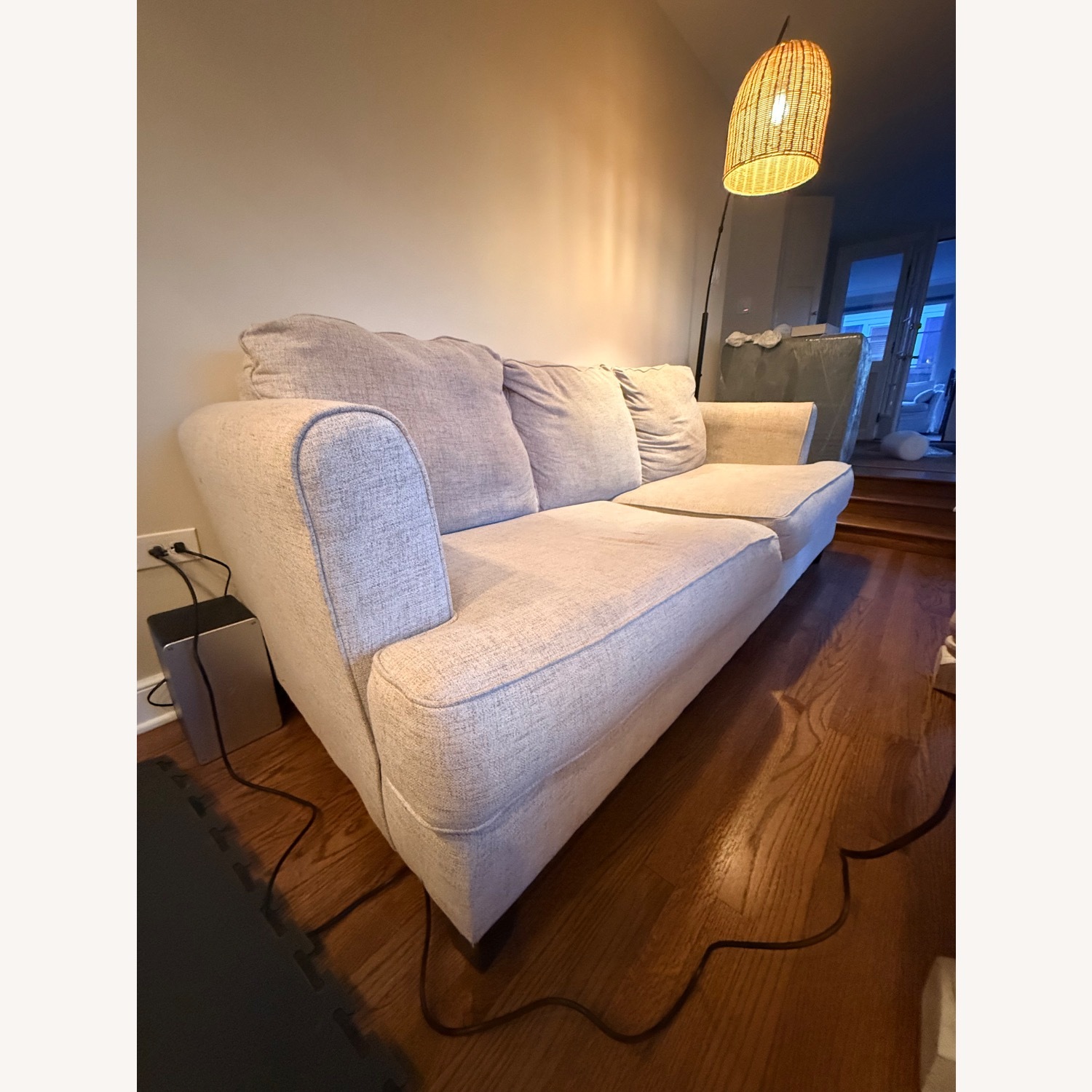 Ashley Furniture Light Gray Linen 3+ Seater Sofa - image-3