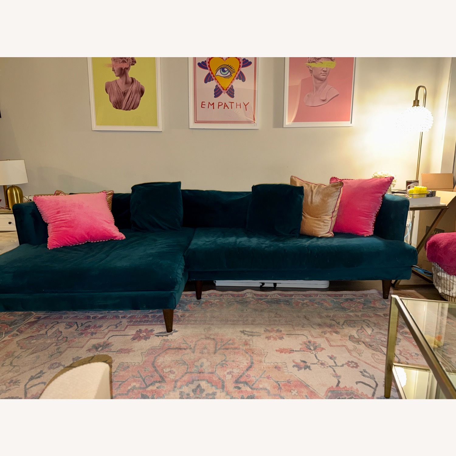 Joybird Blue Velvet 2 Piece Sectional - image-5