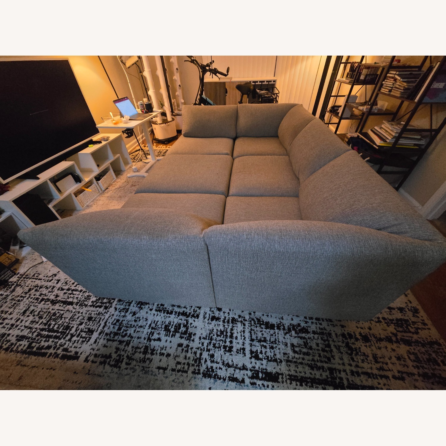 Burrow Range Light Gray Fabric 3+ Piece Sectional - image-2