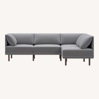 Burrow Range Light Gray Fabric 3+ Piece Sectional