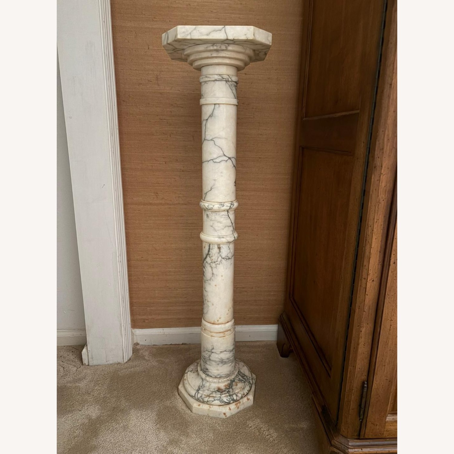 White Marble Pedestal For Your Treasured Sculpture - image-3