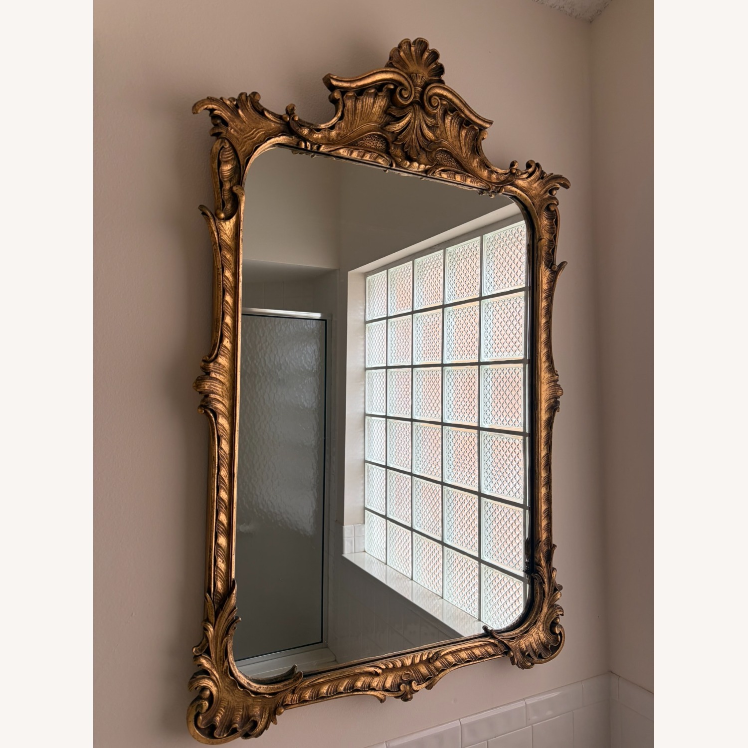 Elegant Rococo Revival Gold Wall Mirror - image-1