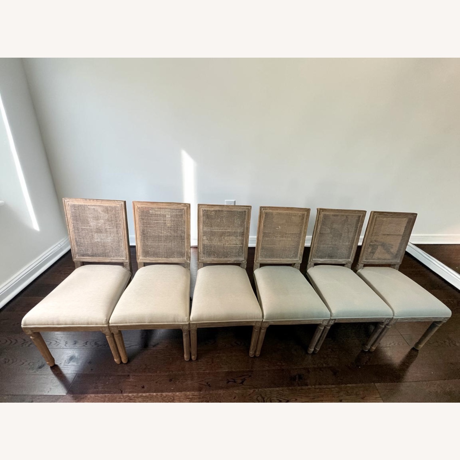 Restoration Hardware Light Gray Dining Chairs - image-11