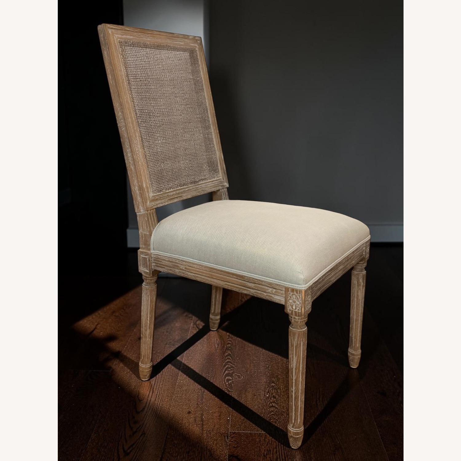 Restoration Hardware Light Gray Dining Chairs - image-1