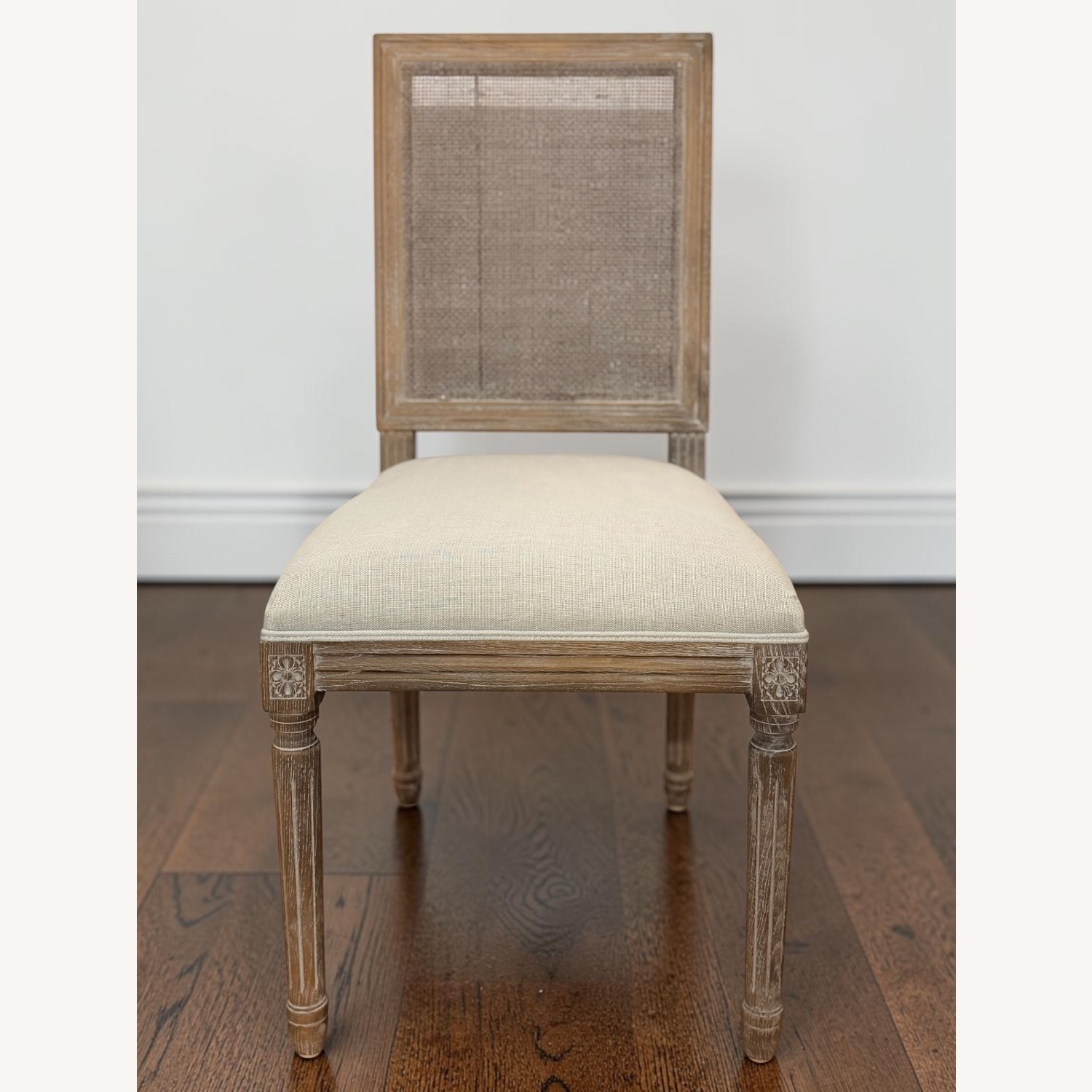 Restoration Hardware Light Gray Dining Chairs - image-6