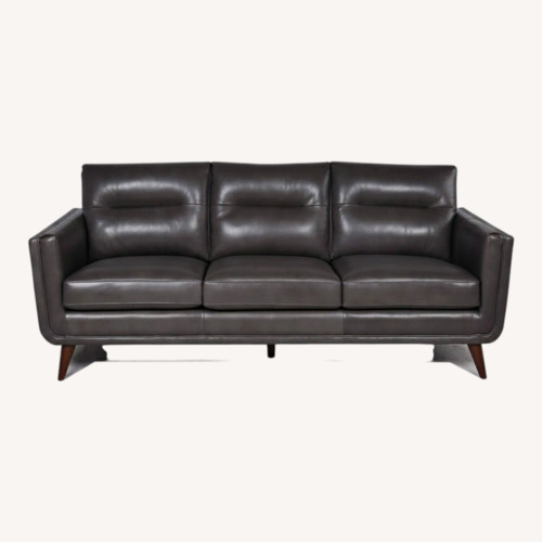 Used Wayfair Dark Gray Leather 2 Seater Sofa for sale on AptDeco