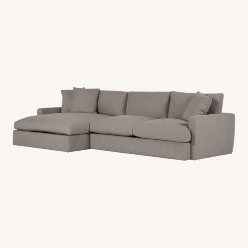 Used Living Spaces Light Gray Fabric Chaise Lounge for sale on AptDeco