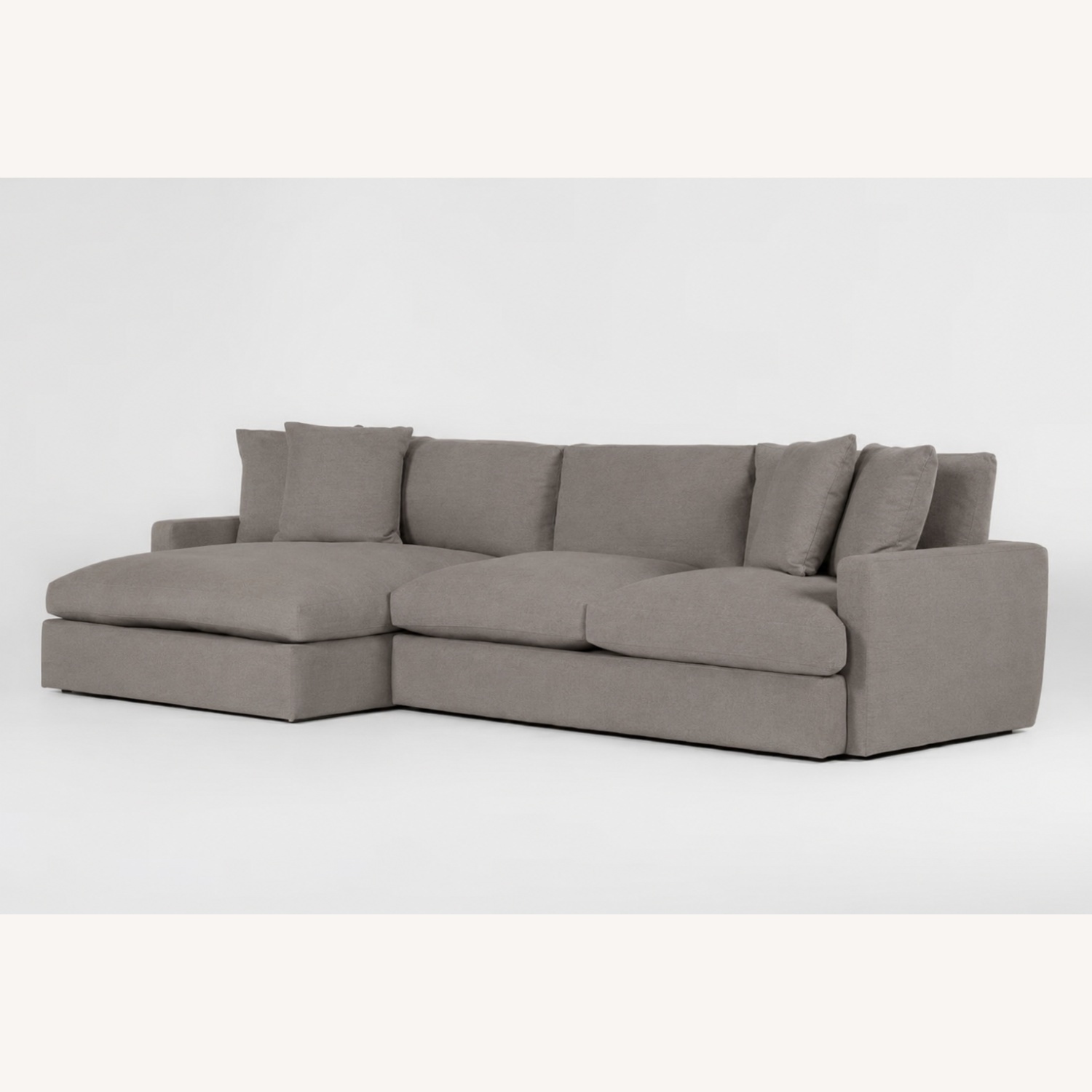 Living Spaces Light Gray Fabric Chaise Lounge - image-6