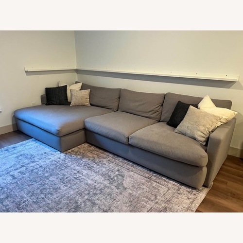 Used Living Spaces Light Gray Fabric Chaise Lounge for sale on AptDeco