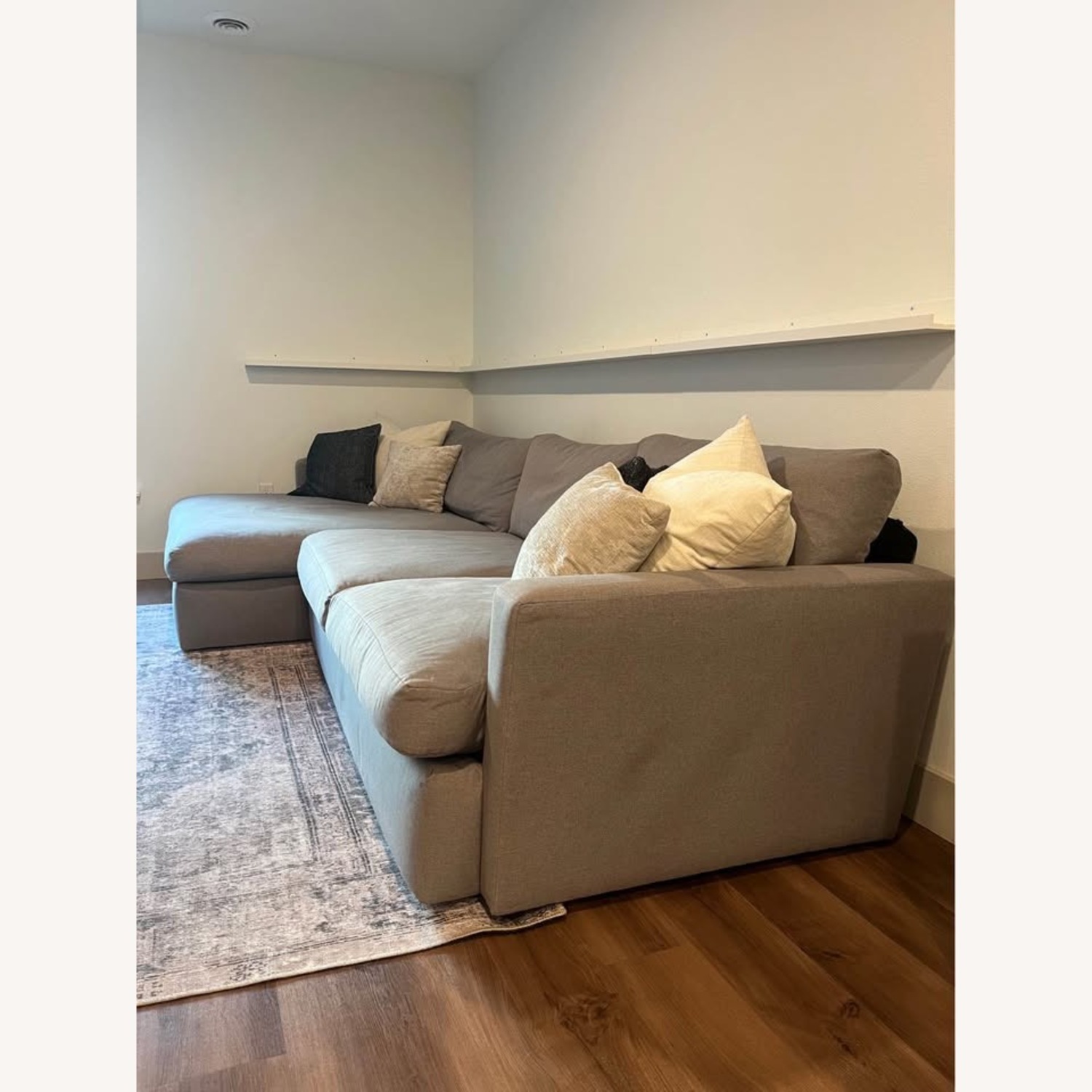Living Spaces Light Gray Fabric Chaise Lounge - image-4