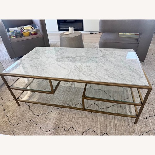 Used Restoration Hardware Real Marble Coffee Table  for sale on AptDeco