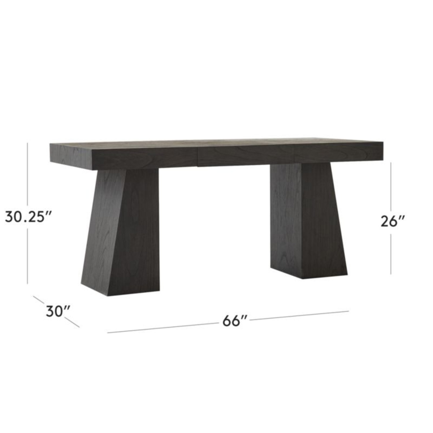CB2 Black Wood Desk - image-2