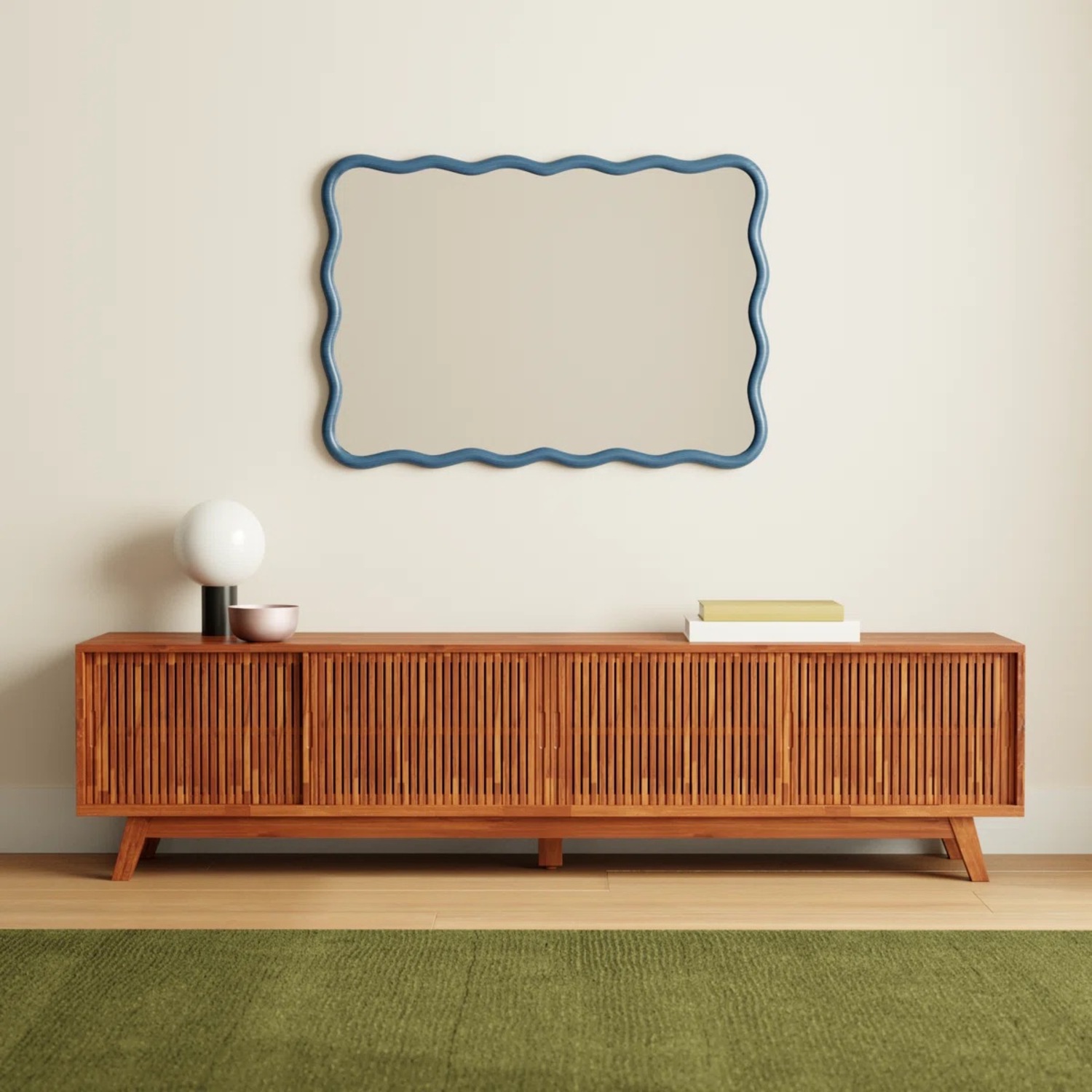 AllModern TV Stand Media Storage Natural Wood - image-3