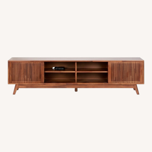 Used AllModern TV Stand Media Storage Natural Wood for sale on AptDeco