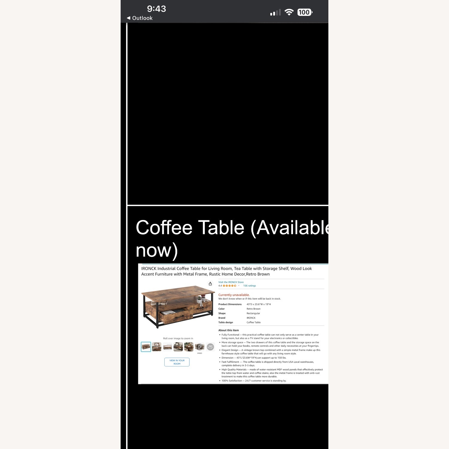 IRONCK Industrial Coffee Table - image-3