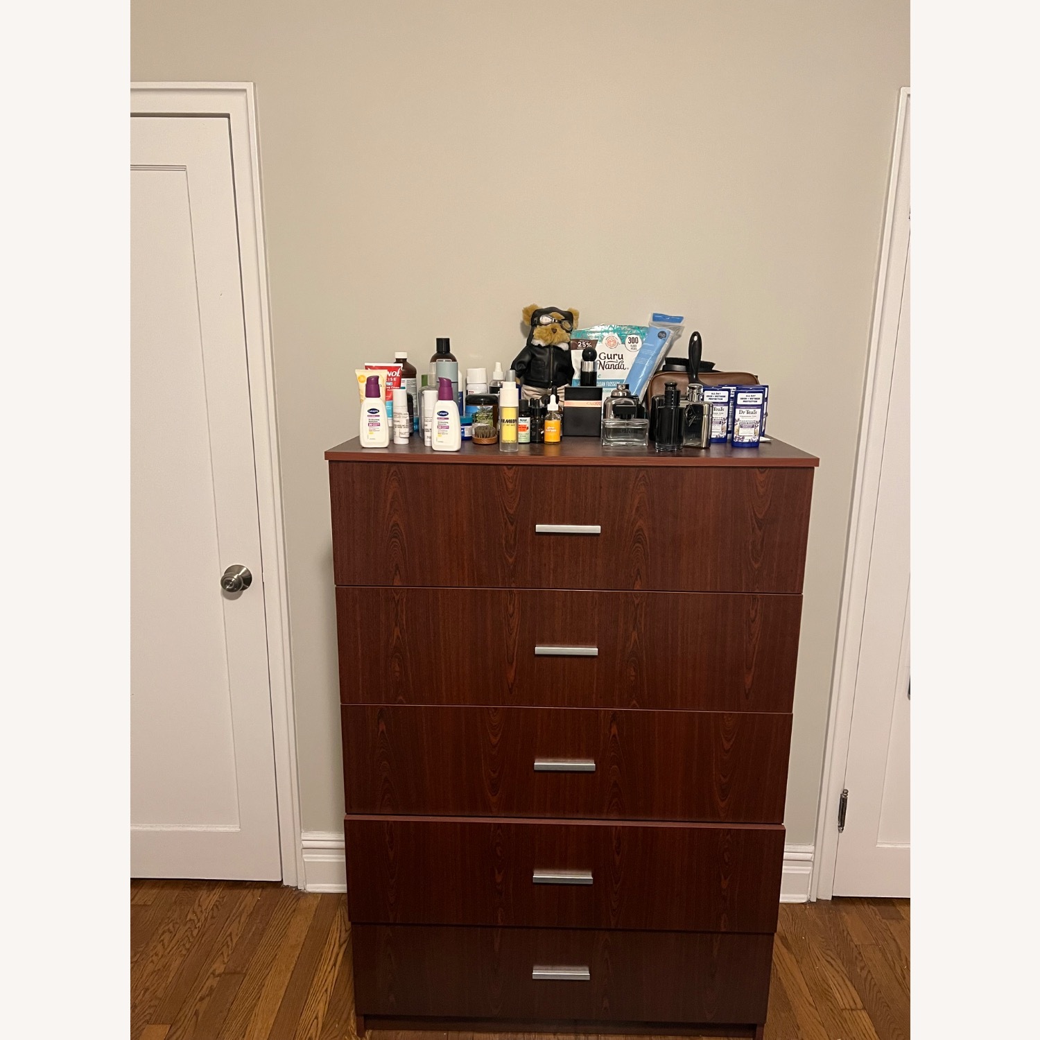Dark Brown Wood Chest - image-1