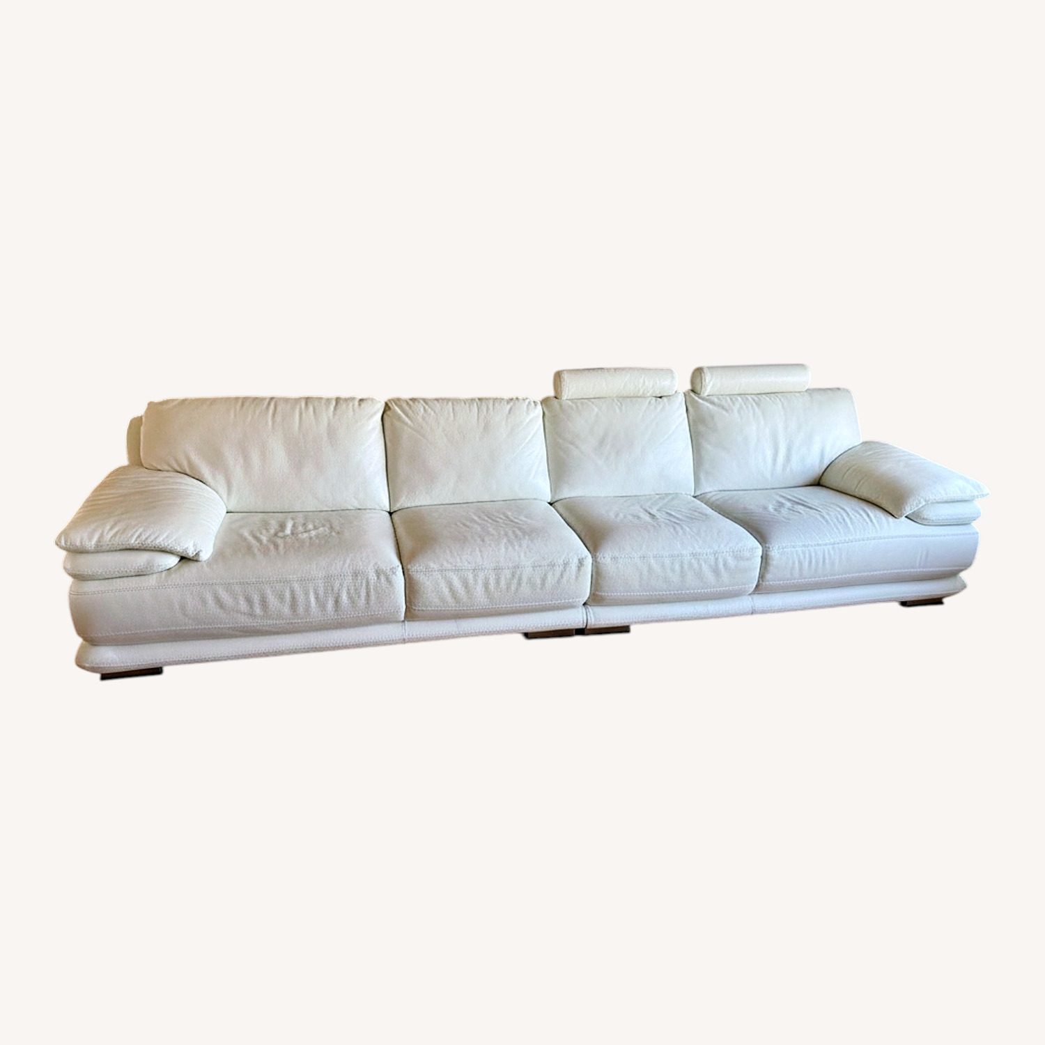 Chateau D'ax White Leather 2 Piece Sectional - image-0