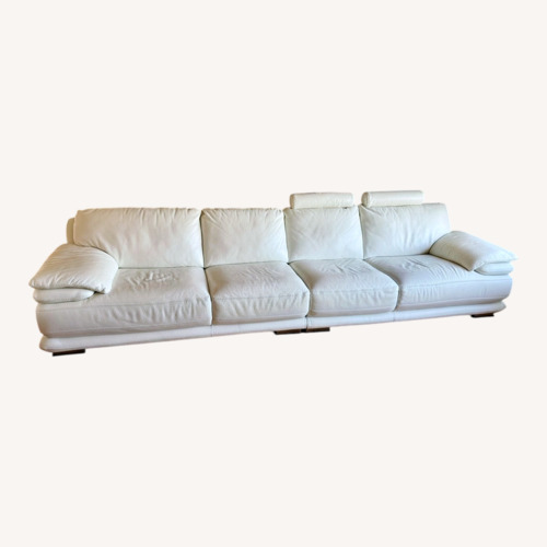 Used Chateau D'ax White Leather 2 Piece Sectional for sale on AptDeco