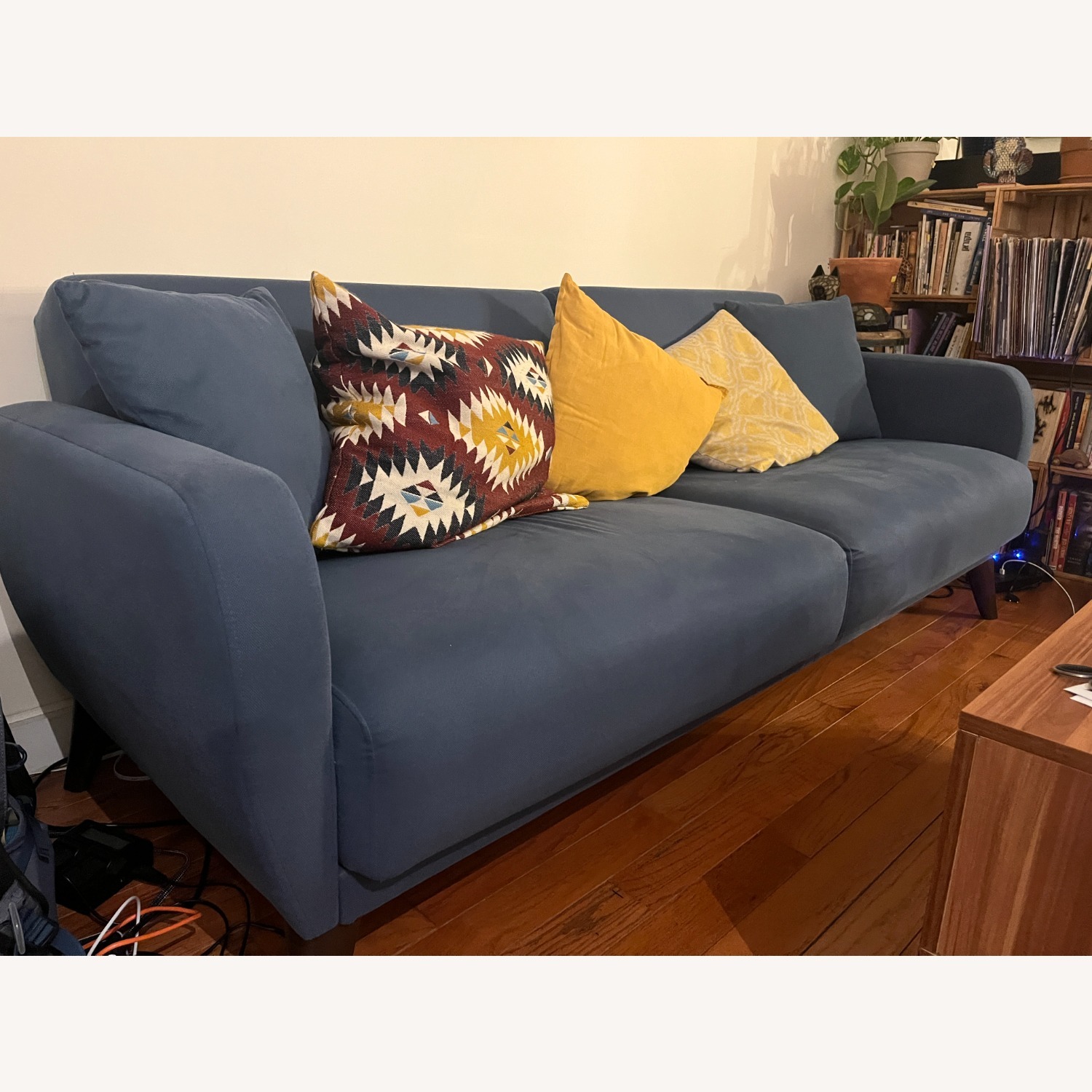 IKEA SMEDSTORP Blue Fabric Sleeper Sofa - image-2