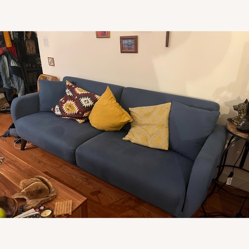 Used IKEA SMEDSTORP Blue Fabric Sleeper Sofa for sale on AptDeco
