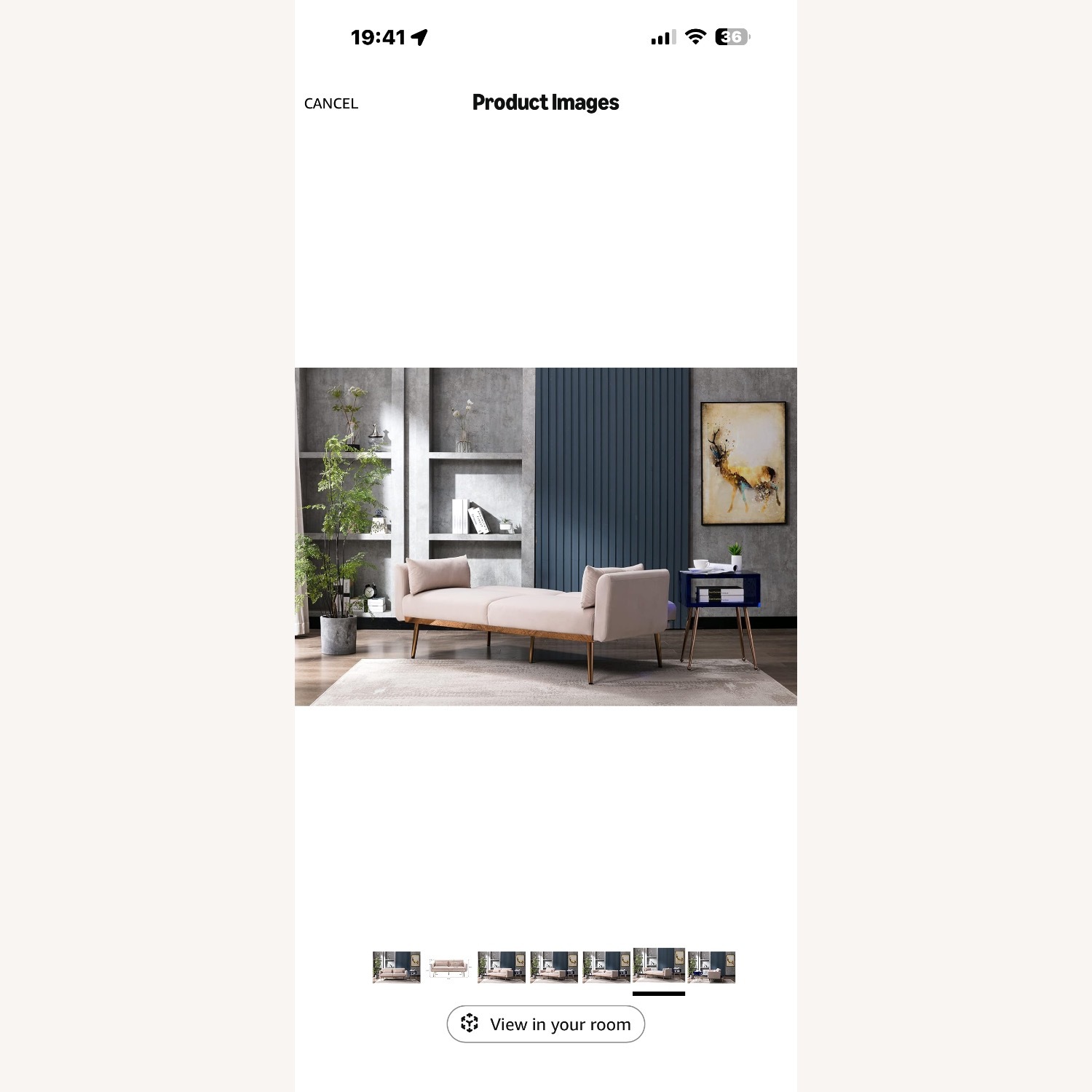 Amazon Natural Velvet Sleeper Sofa - image-3