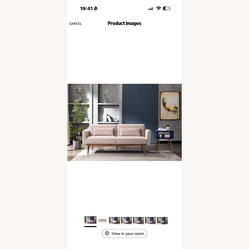 Used Amazon Natural Velvet Sleeper Sofa for sale on AptDeco