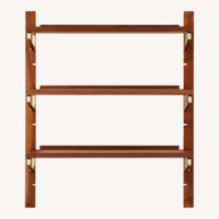 CB2 Dark Brown Wood Wall Shelf